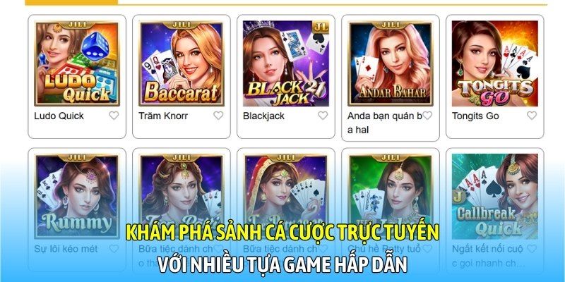 Khám phá sảnh cá cược trực tuyến với nhiều tựa game hấp dẫn